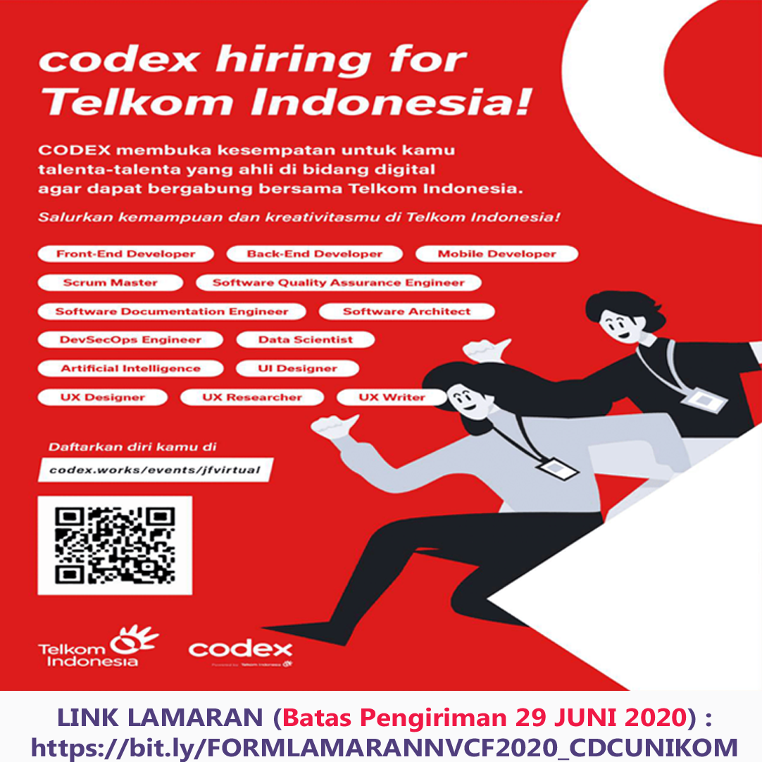 INFO LOKER "CODEX HIRING FOR TELKOM INDONESIA" x NVCF2020 - Career
