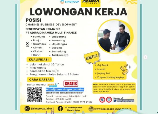 INFORMASI LOKER DARI PT. Swakarya Insan Mandiri (SIM Group)