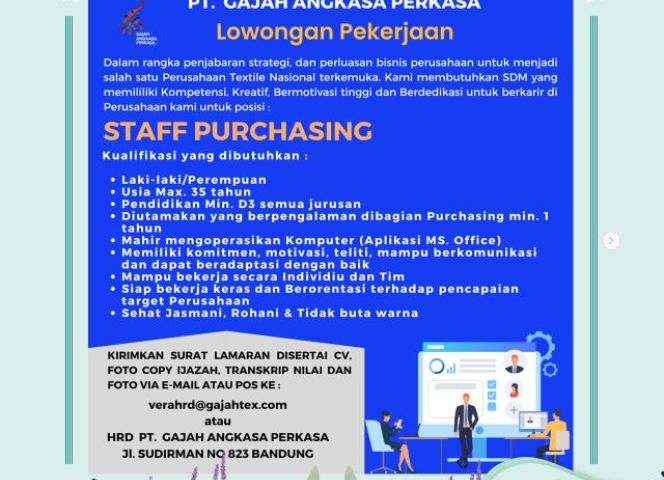 INFORMASI LOKER DARI PT. Gajah Angkasa Perkasa