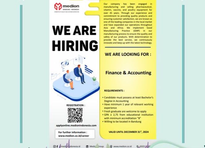 INFORMASI LOKER DARI PT. Medion Farma Jaya