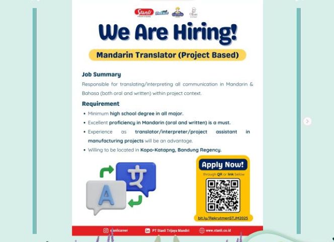 INFORMASI LOKER DARI PT Stanli Trijaya Mandiri