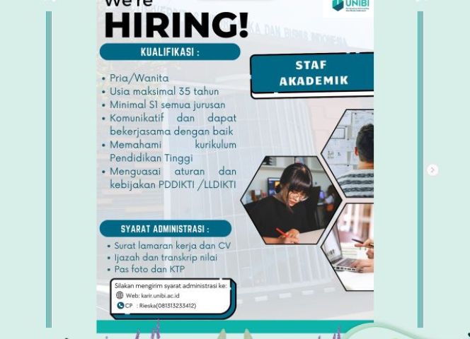 INFORMASI LOKER DARI UNIBI 