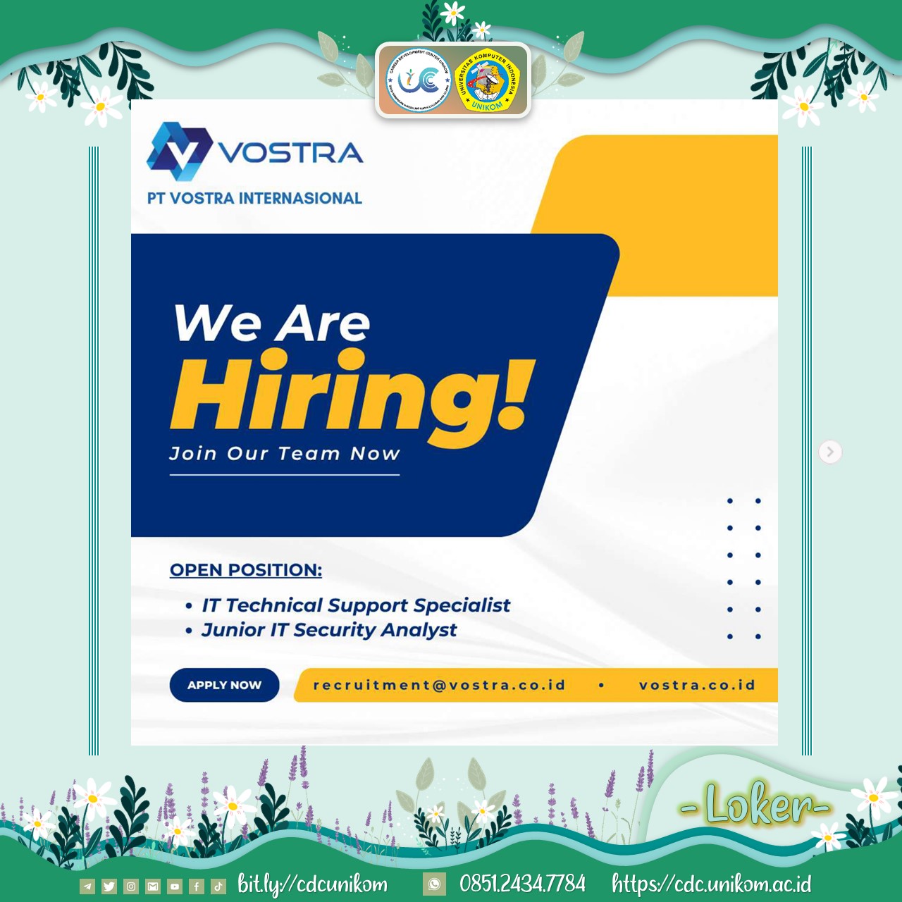 Loker PT Vostra Internasional