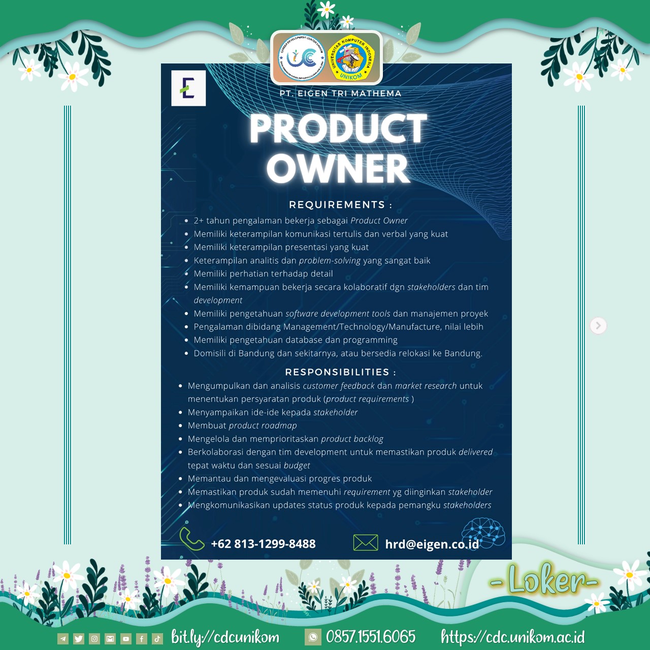 Loker PT. Eigen Tri Mathema