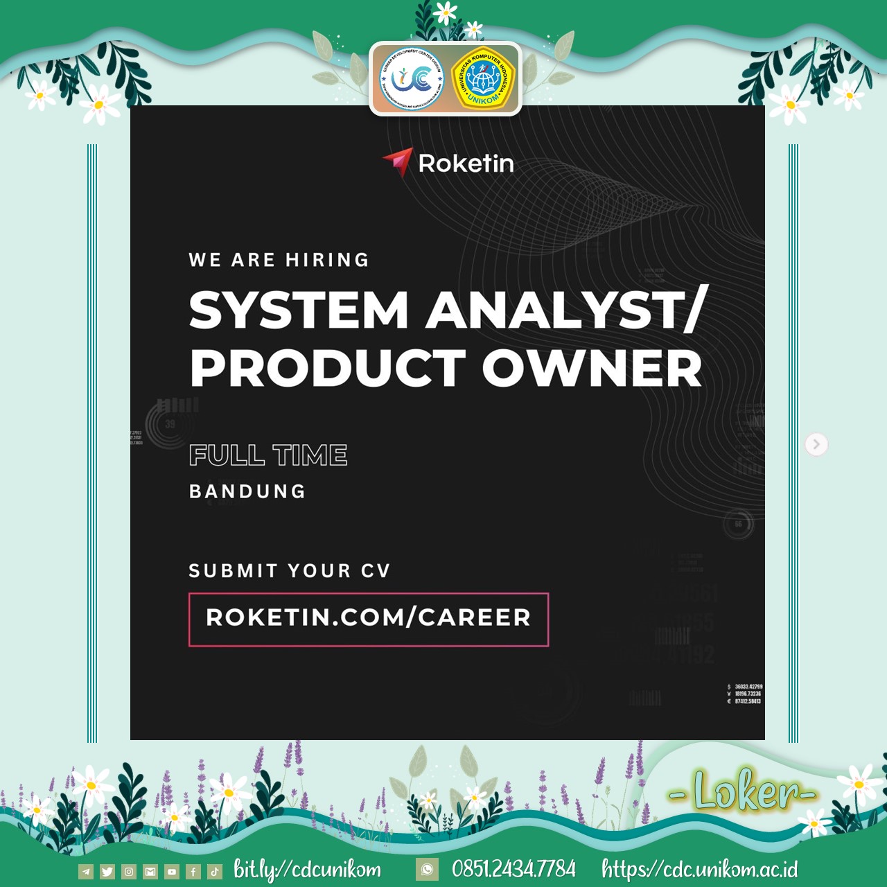 Loker System Analyst / Product Owner PT Roketin