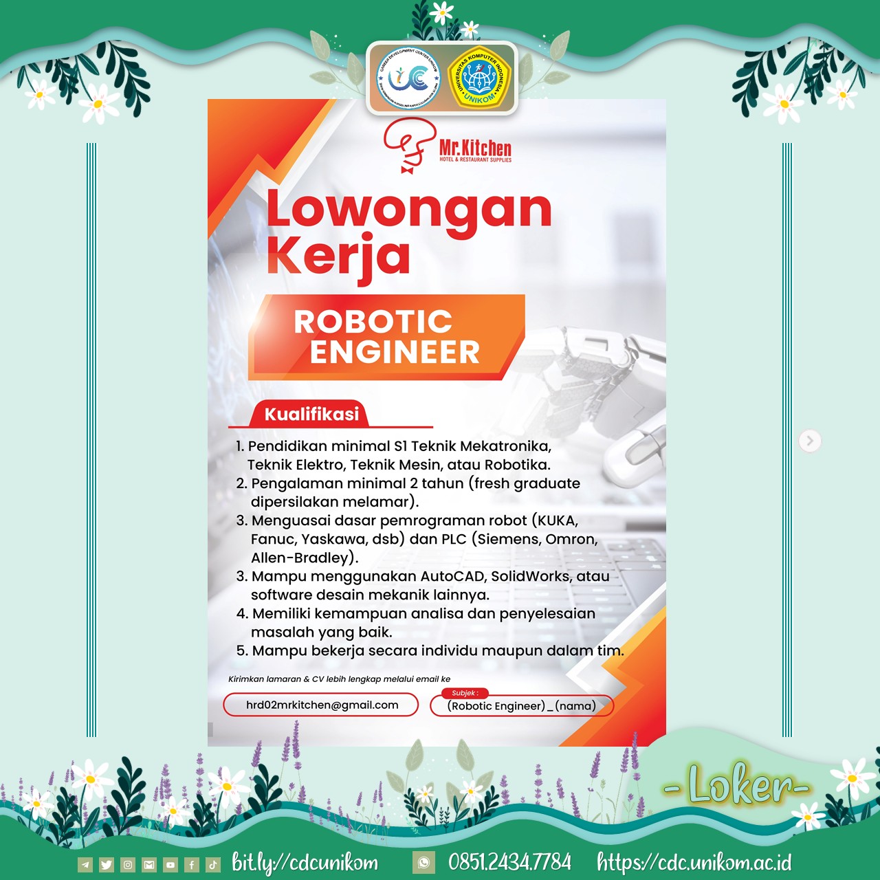 Loker Mr. Kitchen ROBOTIC ENGINEER