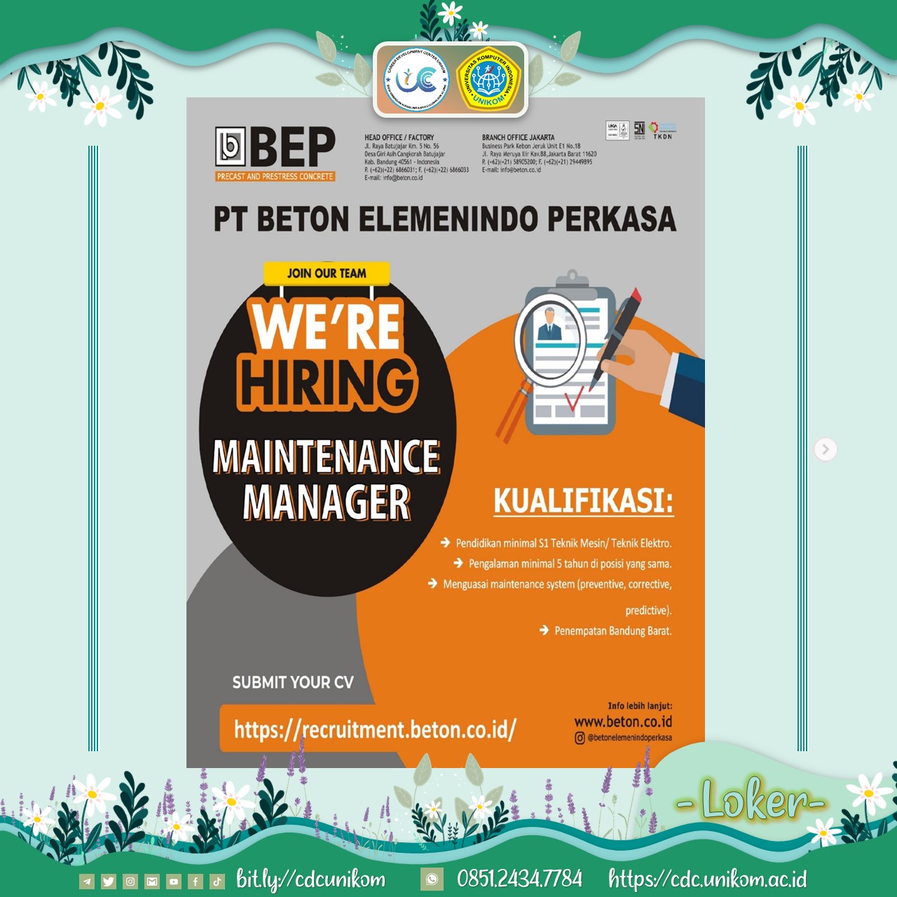 Loker PT Beton Elemenindo Perkasa (BEP)