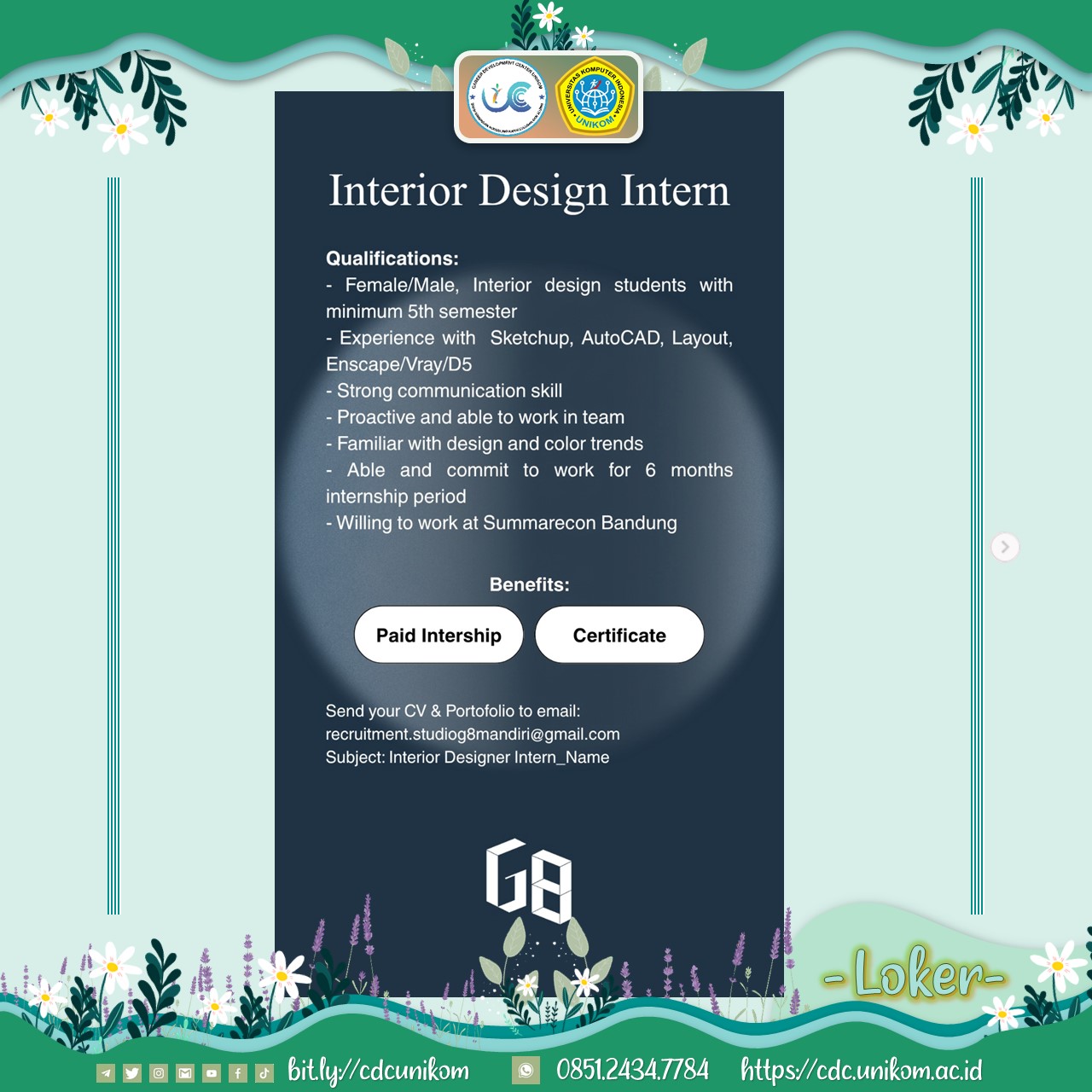 Loker CV STUDIO G DELAPAN STUDIO MANDIRI