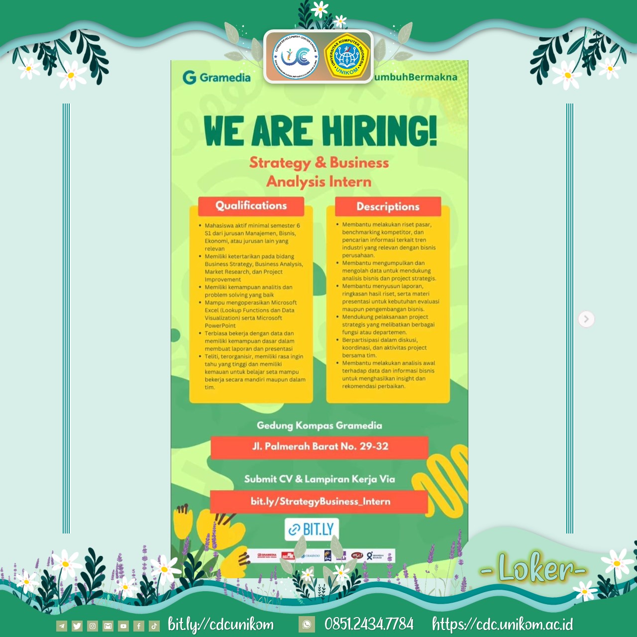 We Are Hiring: Internship di Gramedia!