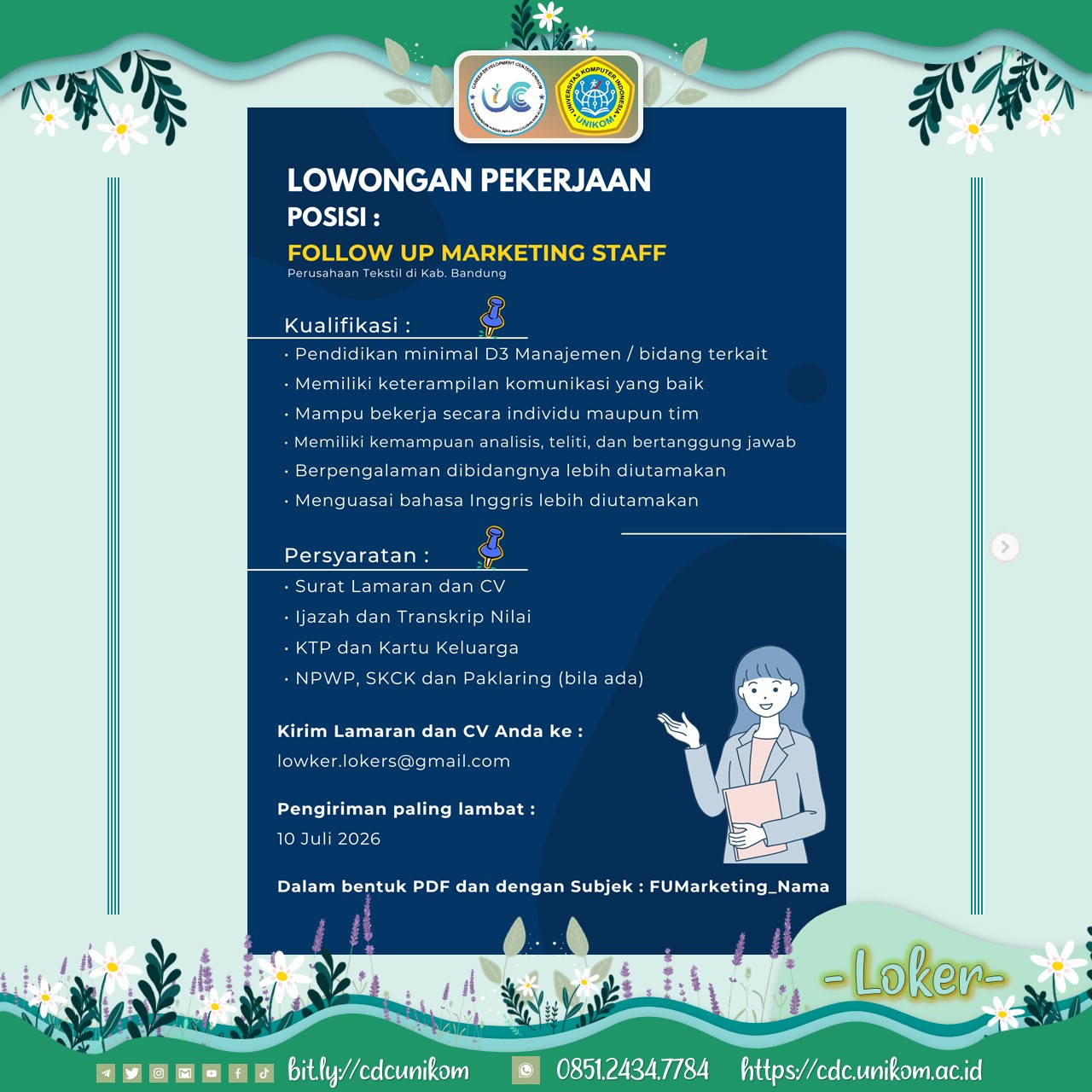 Loker Staff Follow Up Marketing PT. Hakatex