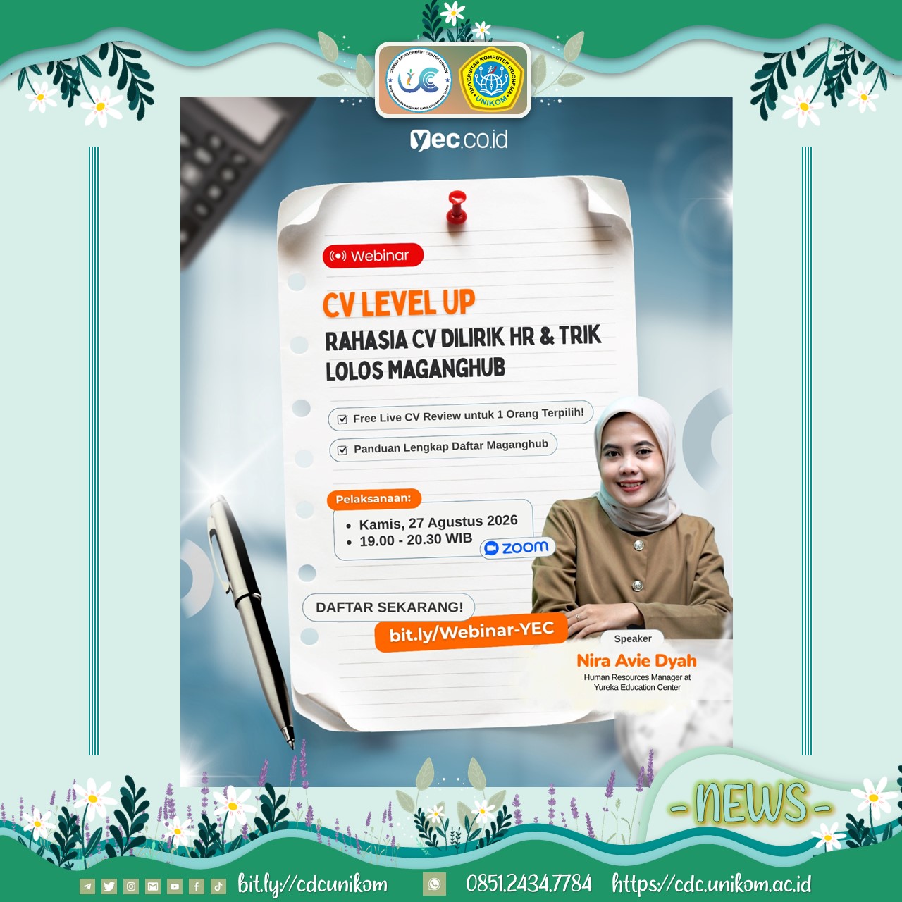 Webinar “CV Level Up”: Rahasia CV Dilirik HR & Trik Lolos Maganghub